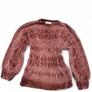 Pink Rose Chenille Sweater - Dusty Pink